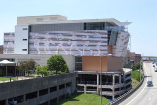 The Muhammad Ali Center, alongside Interstate 64 on Louisville's riverfront