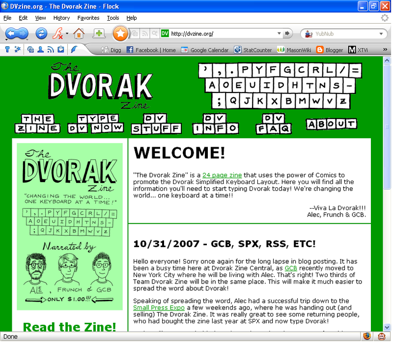 The Dvorak Zine (screenshot)