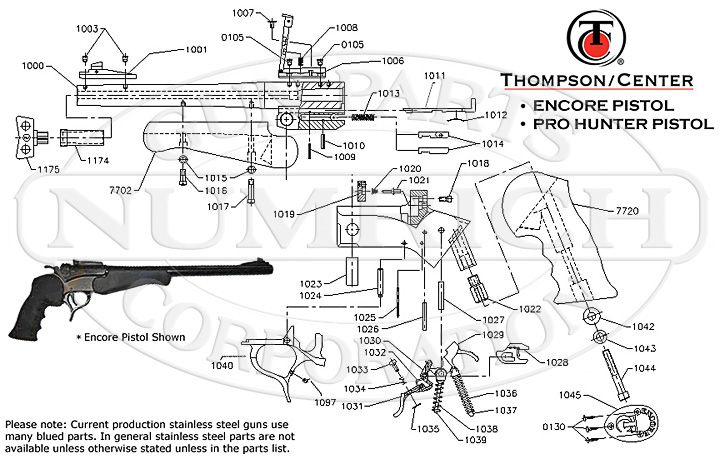 Thompson Contender Pistol Parts Diagram