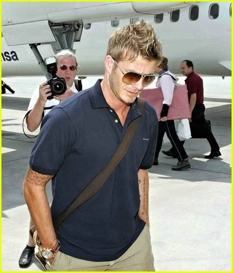 Celebrity hairstyles David Beckham messy hair