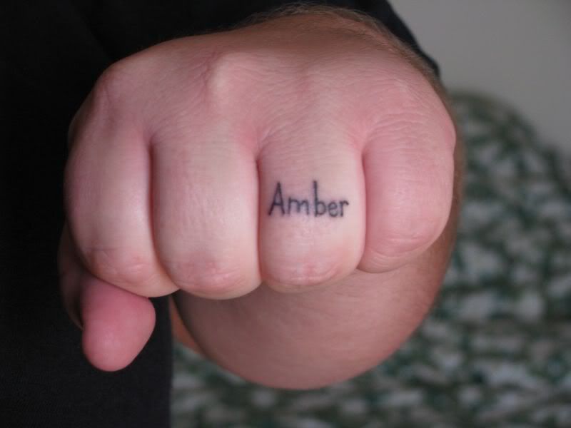 Amber Tattoo With Finger Tattoo Designs