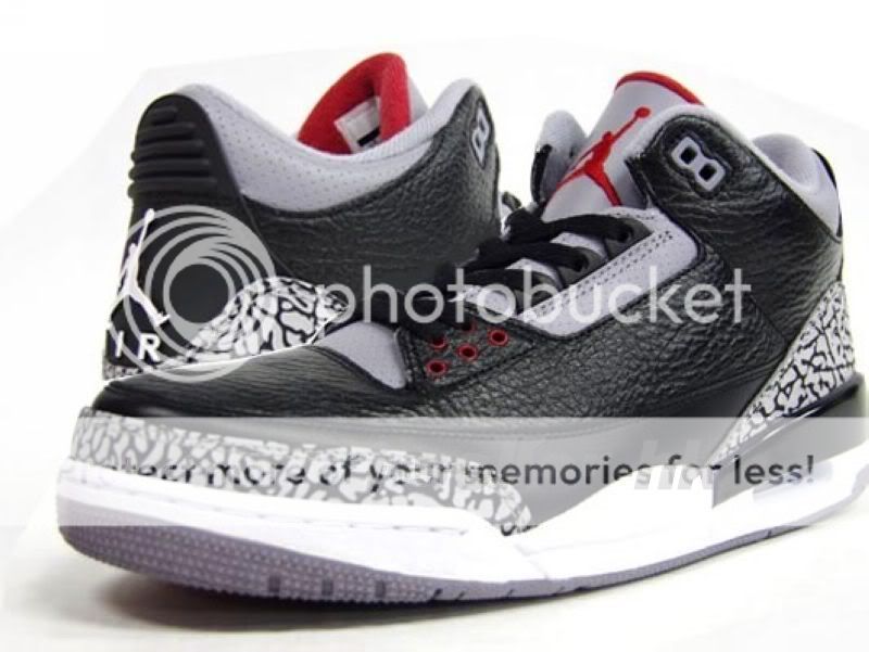 NIKE AIR JORDAN 3 RETRO BLACK CEMENT 2011 136064 010 US 8 13  