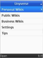 Unyverse Mobile Wiki J2ME App For Java Mobile Phones (Jar/JAD) 1