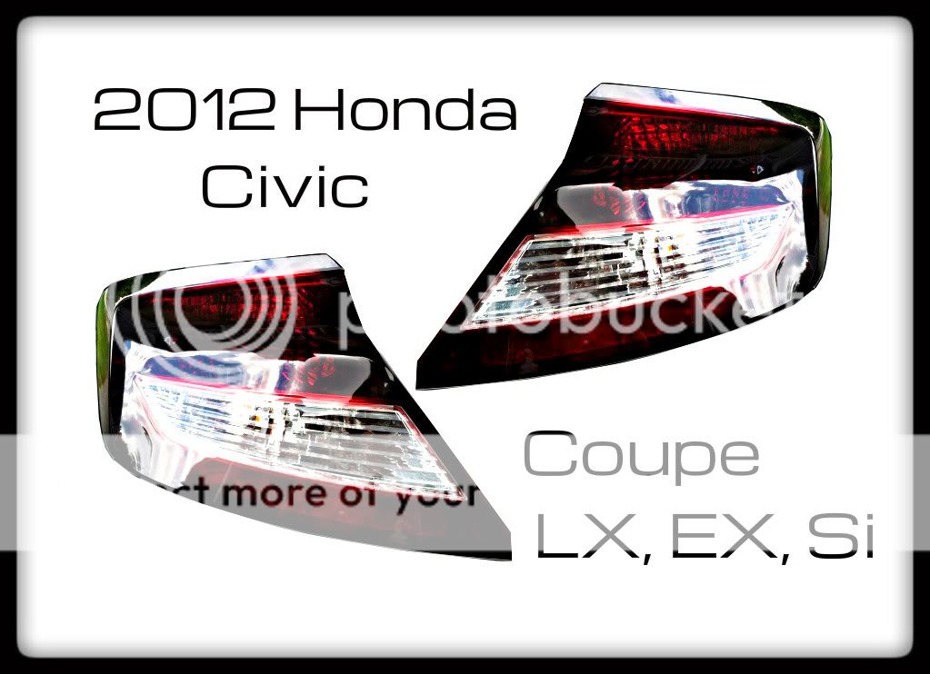 2012 Honda Civic Smoked Tail Lights Pair LX EX SI 12 Non LED 9th Gen