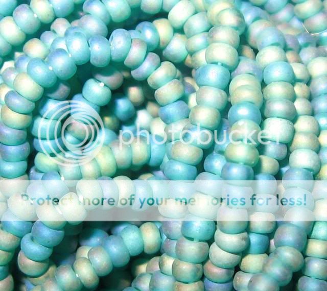 11/0 HANK EMERALD TURQUOISE GREEN MATTE AB SEED BEADS  