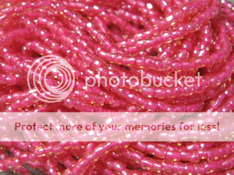 HANK 3 CUT PINK LINED TOPAZ SEED BEADS  