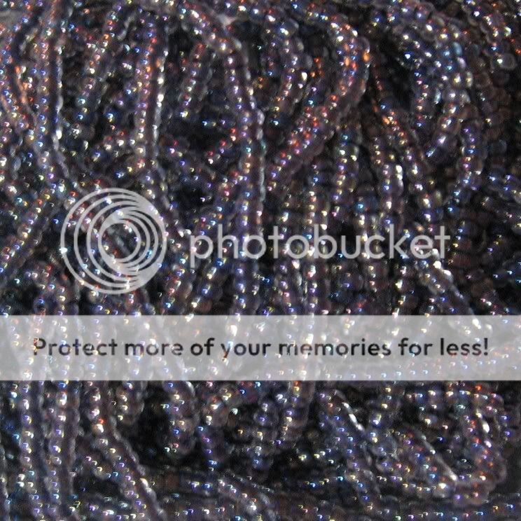 10/0 HANK COLOR LINED BLACK AURORA BOREALIS SEED BEADS  