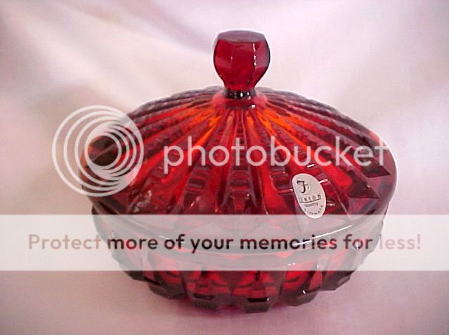 Fenton Art Glass Ruby Glass Rib Candy Box New 08  