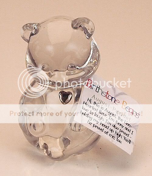 New 2011 Fenton Art Glass August Peridot Birthstone Crystal Bear